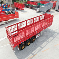 Vente à bas prix sur l'acier mouton bétail cargaison transport d'animaux semi-remorque clôture fermée bétail cargaison remorque pour le transport