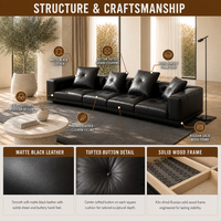 Canapé d'angle en cuir véritable Dylan de style minimaliste italien, trois places, avec rangement écologique et rembourrage en éponge, pour un intérieur moderne