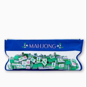 Sac de rangement compact et portable en PVC, résistant à l'eau, avec fermeture éclair multicolore (vert, rouge, noir) pour ensemble de Mahjong américain DIY - Product Image 4