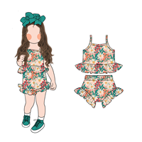 Ensemble 2 Pièces Été Fille : Gilet Sans Manches Imprimé Adorable et Short à Volants – Nouvelle Collection 2026 – Tenue Respirante, Douce et Agréable pour la Peau