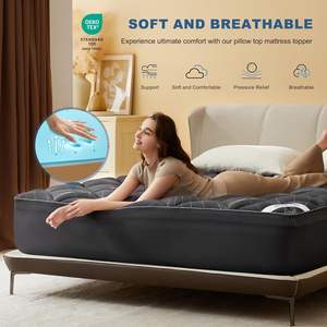 Bedlore-<span class=keywords><strong>Surmatelas</strong></span> en <span class=keywords><strong>bambou</strong></span> respirant, mousse épaisse à mémoire <span class=keywords><strong>de</strong></span> <span class=keywords><strong>forme</strong></span> pour le soulagement des maux <span class=keywords><strong>de</strong></span> dos, coussin <span class=keywords><strong>de</strong></span> lit pour le sommeil latéral, Queen,King - Product Image 3