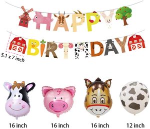 Simplee — bannière d'<span class=keywords><strong>anniversaire</strong></span> animaux de <span class=keywords><strong>la</strong></span> <span class=keywords><strong>ferme</strong></span>, 29 pièces, décoration pour <span class=keywords><strong>anniversaire</strong></span> animaux de <span class=keywords><strong>la</strong></span> <span class=keywords><strong>ferme</strong></span>, ballons de vache - Product Image 5