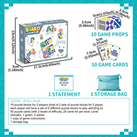 Jeu de société de puzzle en blocs pour la famille - Jouet éducatif de reconnaissance visuelle pour enfants et adultes de 5 à 7 ans en plastique ABS