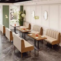 Ensemble de banquettes de restaurant de luxe, canapé de salle à manger, sièges rembourrés sur mesure, chaise de salle à manger à pieds métalliques pour restaurant haut de gamme, café, salon