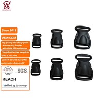 Boucles noires réglables en plastique fermoir latéral pour attaches à boucle Bracelets Paracord sac sangle