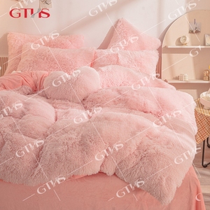 Set <span class=keywords><strong>di</strong></span> Biancheria da Letto 4 Pezzi in Peluche Lungo e Soffice, Copripiumino in Finta Pelliccia, Lenzuolo Piatto, Federa in Velluto <span class=keywords><strong>di</strong></span> <span class=keywords><strong>Flanella</strong></span> Peloso e Microfibra - Product Image 2