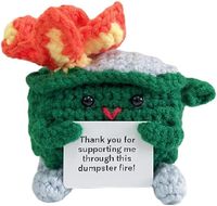 Adorable benne à incendie Crochet soutien émotionnel benne à ordures fait à la main positive pomme de terre émotionnelle benne à ordures feu tricot jouet décor de bureau