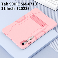 Étui robuste en silicone et PC écologique pour Samsung Tab S10 Lite S10 FE S9 FE S9 11 avec béquille et support pour stylet, coque fine OEM ODM