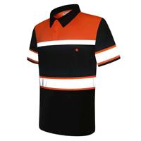 Camiseta Polo de Manga Corta de Alta Visibilidad Reflectante para Trabajadores de la Construcción, Secado Rápido, Transpirable, con Logotipo Personalizado, Naranja