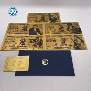 5 types de billets de banque d'anime japonais <span class=keywords><strong>Gintama</strong></span>, billets de banque en or, collection de cartes de dessin animé - Product Image 1
