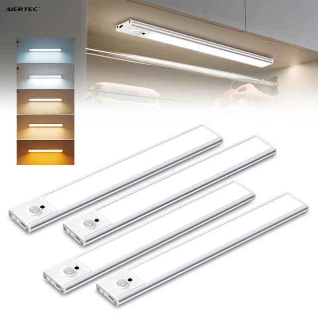 Under Cabinet Lighting Rechargeable Magnetic Side Cabinet Light Motion Sensor Dimmable Night Lamp for Kitchen Bedroom Closet