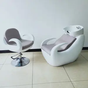 Equipamento moderno para barbearia, cadeira de beleza, conjunto de móveis para salão de cabeleireiro, shampoo, tigela e cadeira, cama