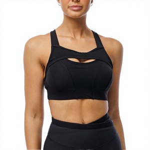 Sujetador deportivo sexy de talla grande con realce, tirantes ajustables, para yoga y entrenamiento, con logo frontal para mujer - Product Image 2