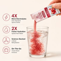 Qbioflex Factory Direct Electrolytes Mix Powder Plant Based with Vitamin D,Calcium,Iron Hydration Supplement for Adult