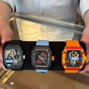 Reloj Mecánico de Pulsera para Hombre, Ultrafino, Estilo Tourbillon, Esqueleto, Caja Tonneau, Correa Tejida, Resistente al Agua, Lujoso y Ligero - Product Image 1