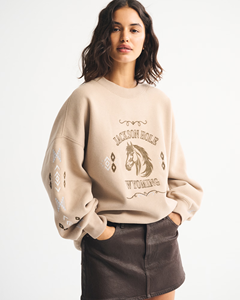 เสื้อสเวตเชิ้ตแขนยาวทรงหลวมสไตล์วินเทจพิมพ์ลายเรขาคณิตสำหรับผู้หญิง คอลเลคชั่นฤดูใบไม้ร่วงและฤดูหนาวจาก LEDUO - Product Image 2