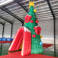 Château gonflable de Noël commercial de vacances extérieures d'enfants Maison gonflable de rebond de Noël de père Noël pour des enfants