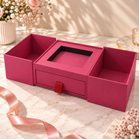 Boîte à deux niveaux personnalisée avec logo pour salon de manucure, petite boîte de rangement pour accessoires de beauté, emballage en couleur, vente en gros ODM
