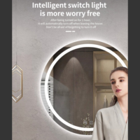 Export 5mm HD Copper-Free Eco-Friendly Silver Mirror IP44 Waterproof Explosion-Proof Frameless Round Backlit LED Bathroom Mirror