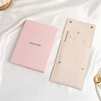 Boîte à bijoux personnalisée avec logo, emballage de luxe pour boucles d'oreilles et colliers, boîte à bijoux pour femmes, boîtes à bijoux pour colliers et bagues avec pochette