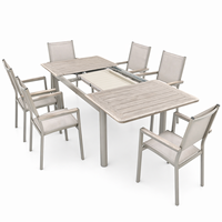 Ensemble de chaises de jardin modernes et durables avec cadre en aluminium à 6 sièges Ensemble de salle à manger extérieure à transfert de chaleur pour villa et salon