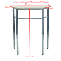 Bureau d'étude réglable pour adulte avec étagère optique trapézoïdale