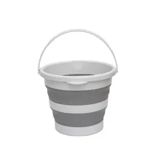 10L Collapsible Plastic Bucket Foldable Round Tub Space-Saving Outdoor Waterpot For Garden Or Camping Use