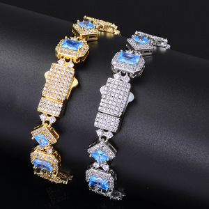 Hip Hop Fine Jewelry 11MM Gold Plated <b>Iced</b> Out Four Leaf Clover 5A Zircon Mens Cuban Link <b>Chain</b> Bracelet Bangles Necklace - Product Image 3