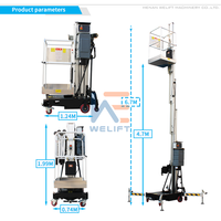 Plateforme élévatrice verticale télescopique en alliage d'aluminium 220V/380V pour atelier, capacité 230KG, hauteur 8M/10M/12M, prix usine