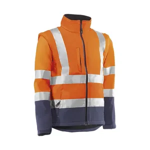 Parka Alpe HV9820 XS - Colore: Arancione Fluorescente/Blu - Impermeabilità: 5.000 mm. Traspirabilità: 250MVP. Strisce riflettenti - Product Image 1