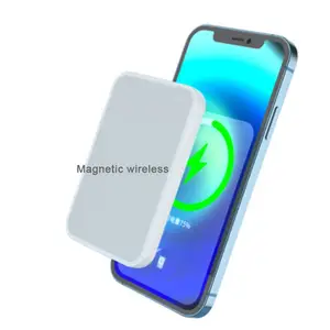 Mobile Pengisi Daya Portabel Mini, dengan Pengisian Nirkabel Induksi Magnetik Power Bank