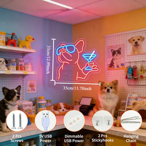 Enseigne néon LED USB dimmable en acrylique, motif <span class=keywords><strong>Chien</strong></span> avec lunettes <span class=keywords><strong>de</strong></span> soleil, pour Bar, Décoration d'espace tendance, Cadeau original, Spot <span class=keywords><strong>photo</strong></span> - Product Image 2