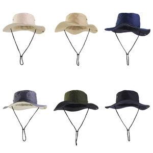 Summer Outdoor Hunting Fishing Safari <strong>Bucket</strong> Sun <strong>Hats</strong> With Adjustable Strap