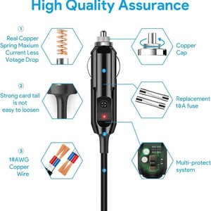 Mini chargeur de voiture 5521DC, câble allume-cigare 20AWG 30 pouces, alimentation certifiée UL pour utilisation en véhicule - Product Image 2