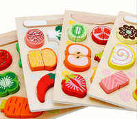 Bestverkochte houten magnetische snijspeelgoed voor kinderen, fruit- en groentekitchen speelgoed cadeauset