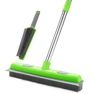 Removedor de pelo de mascotas portátil de alta resistencia, alfombra, piso, <span class=keywords><strong>escoba</strong></span> telescópica, escobilla de goma de silicona, limpieza suave - Product Image 1