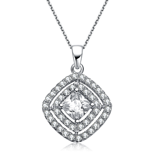 TD Collette Z in argento Sterling cubico zirconi a forma di diamante collana di moda collane pendenti - Product Image 1
