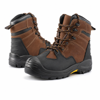 Bottes de sécurité en cuir nubuck EN ISO 20345:2022 S1P, embout en acier, plaque en acier anti-perforation, semelle en caoutchouc PU pour travaux industriels