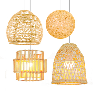 OEM Custom Wave <strong>Bamboo</strong> Wicker Rattan <strong>Lamp</strong> Covers &amp; <strong>Shades</strong> Weave Lampshade for Pendant Light Hanging Ceiling <strong>Lamp</strong> - Product Image 4