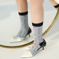 Calcetines de lunares clásicos para mujer al por mayor de fábrica Artículos de moda Calcetines de Casa de ocio y turismo