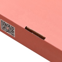 Boîtes d'emballage en carton ondulé avec logo personnalisé en rose à impression d'une seule face et fort repli sur le dessus