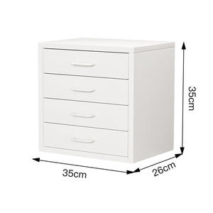 Caja de almacenamiento de escritorio de Metal pequeña blanca multifuncional de 4 cajones, organizador de escritorio de acero a prueba de polvo para sala de estar - Product Image 6