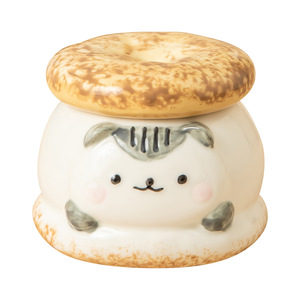 Mug en céramique mignon avec couvercle, design empilable, pour enfants, bouteille de rangement, taille L, artisanat sous glaçure - Product Image 2