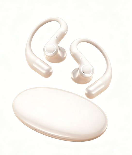 OWS Open Ear Sports Earbuds BT5.4 Dual Chip Low Latency LED ENC Noise Cancellation IPX4 Waterproof Long Playtime Light Wear OEM