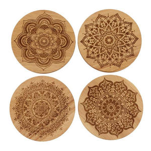 منتجات صديقة للبيئة رائجة البيع 2026، مجموعة أكواب خشبية بالجملة مع قواعد أكواب خشبية - Product Image 3