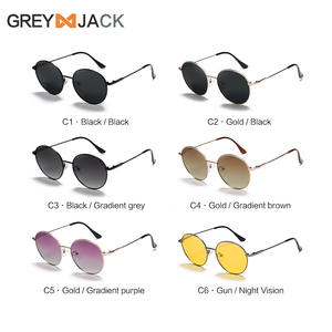 Lunettes de soleil rondes classiques Greyjack, monture en métal, UV400, polarisées, unisexes, vision nocturne, multicolores - Product Image 1