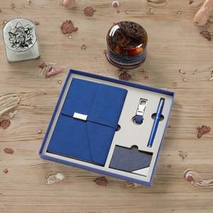 New Innovation Unique Stationery Leather Luxury Handmade Embossing Printed <b>Notebook</b> Pen Name Card Promotional Business Gifts <b>Set</b> - Product Image 1