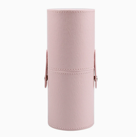 Grand porte-gobelets vide en cuir PU, étui pour pinceaux de maquillage, tube cylindrique pour cosmétiques, seau de rangement pour pinceaux, pot organisateur JM503311 OEM