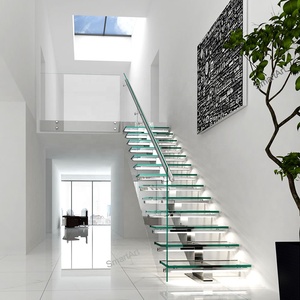 2025 nuevo <span class=keywords><strong>diseño</strong></span> Smartart moderno interior pequeño espacio <span class=keywords><strong>escaleras</strong></span> acero inoxidable madera o vidrio escalera recta - Product Image 3
