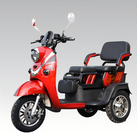 Scooter électrique à 3 roues stable et sûr avec deux sièges pour les trajets urbains, tricycle électrique pour deux passagers